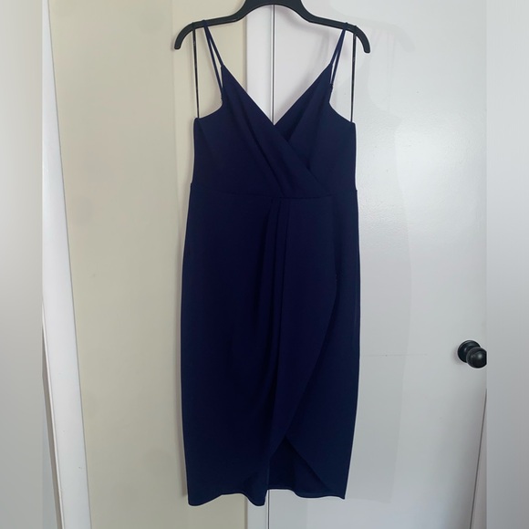 Lulu's Special Guest Navy Blue Surplice Midi Dress size XL - Picture 3 of 9